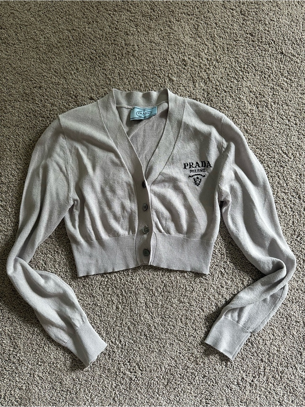 Prada Cropped Button-Front Cardigan